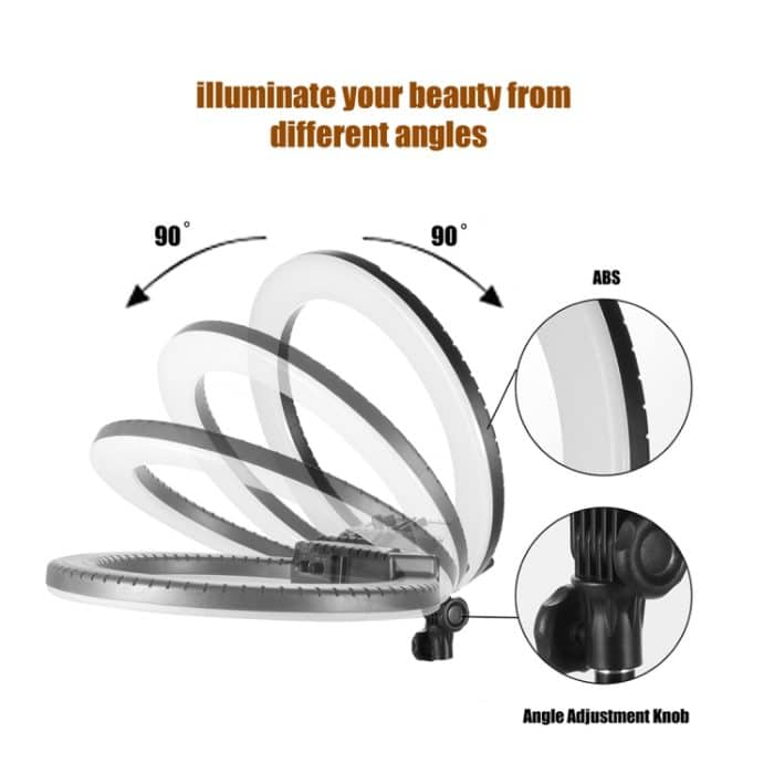 MANTOO RL-18 II 100-240V 55W 18 Zoll Zweifarbiges dimmbares Ringfülllicht mit Stativ – Bild 4