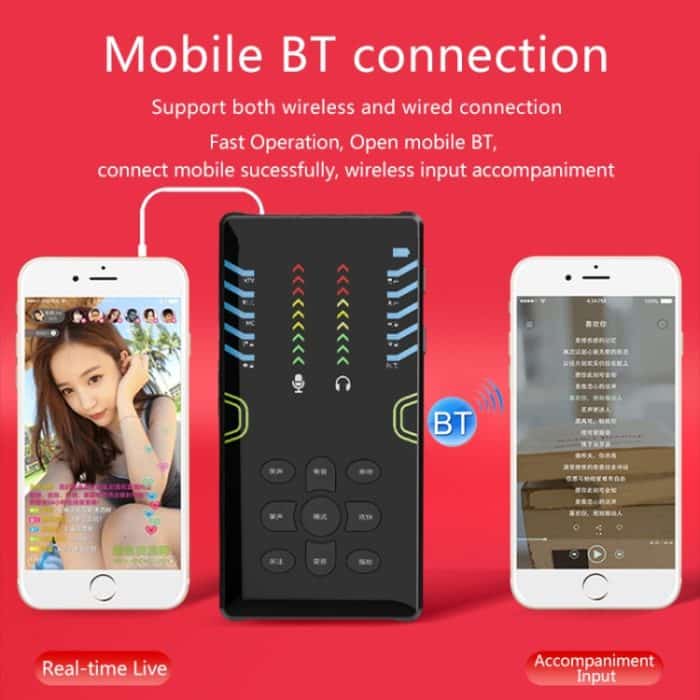 RK-C21 Bluetooth Live Broadcast Audio Headset Mikrofon Webcast Entertainment Streamer Soundkarte für Telefon, Computer PC – Bild 13