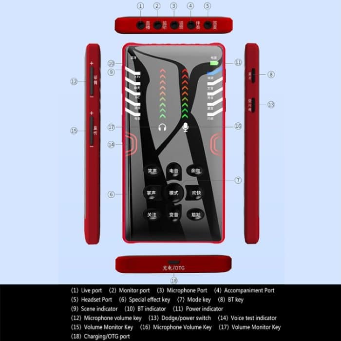 RK-C21 Bluetooth Live Broadcast Audio Headset Mikrofon Webcast Entertainment Streamer Soundkarte für Telefon, Computer PC – Bild 4