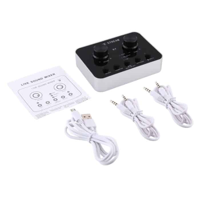 X7 Live Broadcast Audio USB-Headset Mikrofon Webcast Entertainment Streamer Soundkarte für Telefon, Computer PC – Bild 6