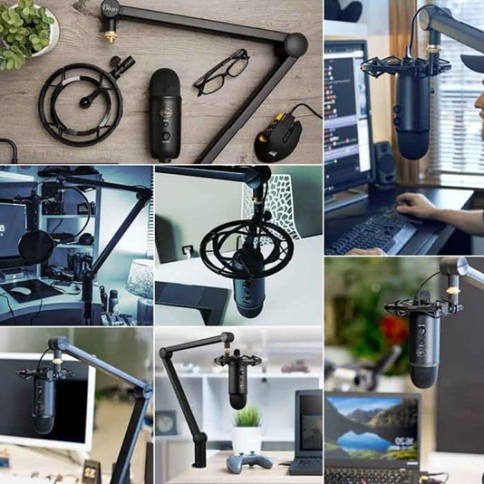 Logitech Blue Yeticaster USB-Mikrofon + stoßfeste Halterung + Clip-on-Cantilever-Halterung Live-Übertragungsset, Blue Yeticaster – Bild 8