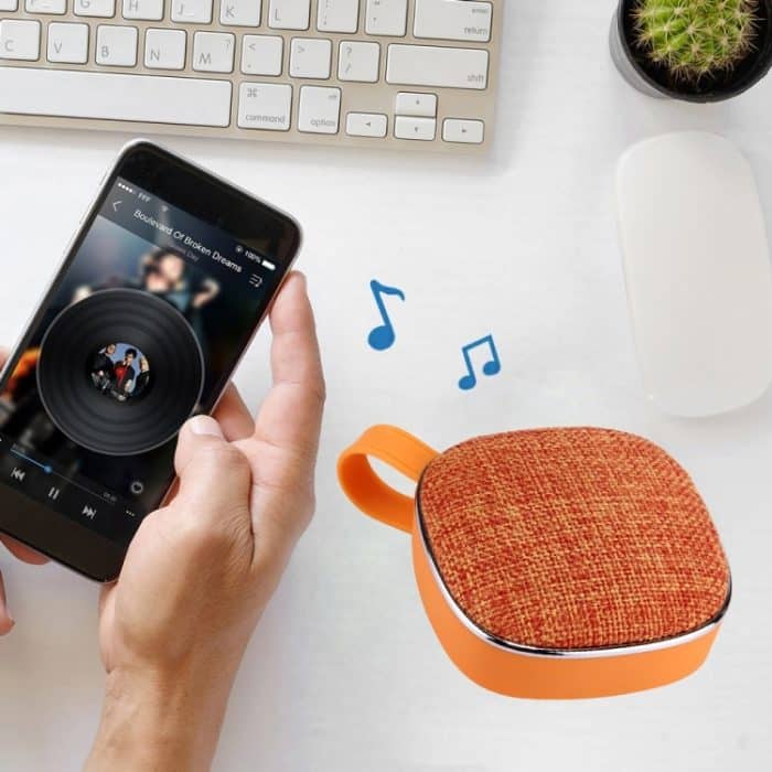 X25 Tragbarer Bluetooth-Stereolautsprecher im Stoffdesign mit integriertem Mikrofon, unterstützt Freisprechanrufe, TF-Karte und AUX-IN, Bluetooth-Entfernung: 10 m – Bild 8