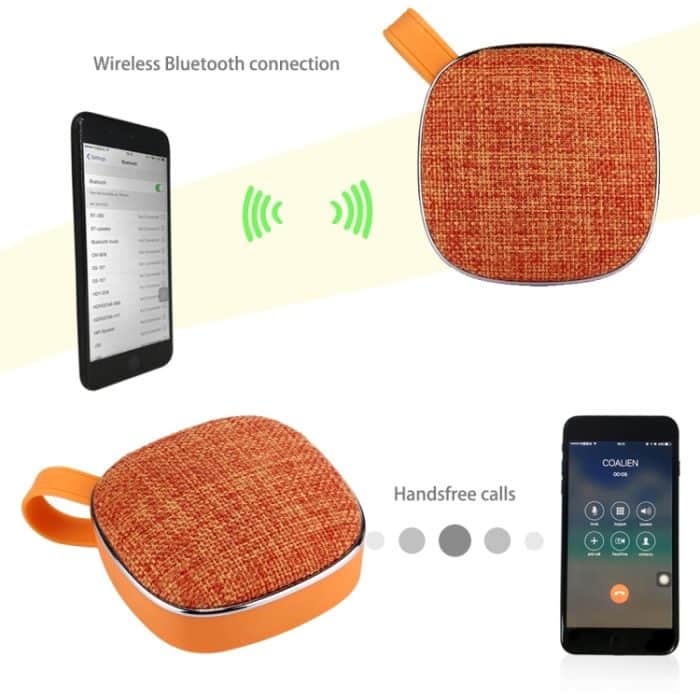 X25 Tragbarer Bluetooth-Stereolautsprecher im Stoffdesign mit integriertem Mikrofon, unterstützt Freisprechanrufe, TF-Karte und AUX-IN, Bluetooth-Entfernung: 10 m – Bild 9