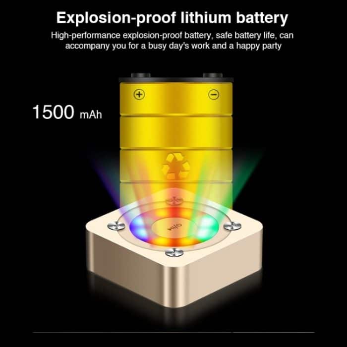 A9 Tragbarer Bluetooth-Stereolautsprecher mit integriertem Mikrofon und Licht, unterstützt Freisprechanrufe, TF-Karte und AUX-Eingang, Bluetooth-Entfernung: 10 m, with Light(Gold), with Light(Black), with Light(Rose Gold) – Bild 5