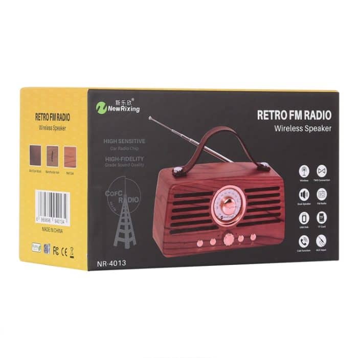NewRixing NR-4013 Retro Manchurian Ash Textur Hand Wireless FM-Lautsprecher mit Anruffunktion, Unterstützung TF-Karte und U-Disk – Bild 5