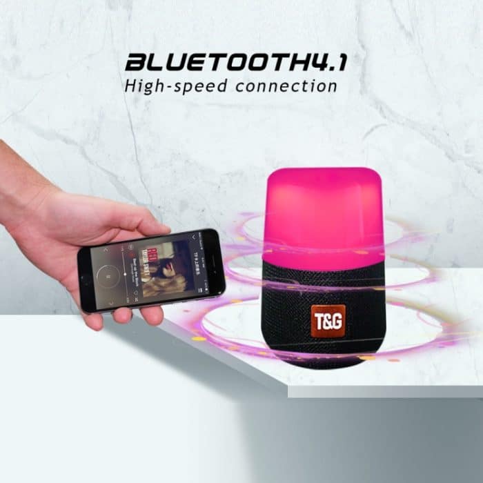 T&G TG168 Tragbarer kabelloser Bluetooth V5.0-Stereolautsprecher mit Griff, integriertem Mikrofon, unterstützt blinkendes LED-Licht, TF-Karte, U-Disk, AUX-IN und FM, TG168 – Bild 12