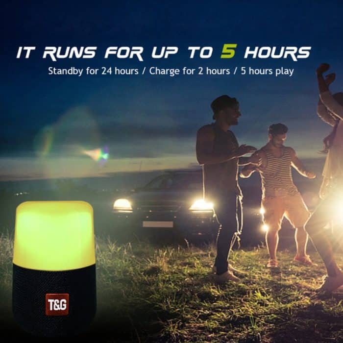 T&G TG168 Tragbarer kabelloser Bluetooth V5.0-Stereolautsprecher mit Griff, integriertem Mikrofon, unterstützt blinkendes LED-Licht, TF-Karte, U-Disk, AUX-IN und FM, TG168 – Bild 14