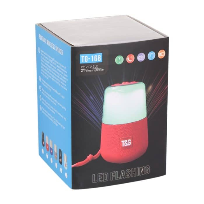 T&G TG168 Tragbarer kabelloser Bluetooth V5.0-Stereolautsprecher mit Griff, integriertem Mikrofon, unterstützt blinkendes LED-Licht, TF-Karte, U-Disk, AUX-IN und FM, TG168 – Bild 8
