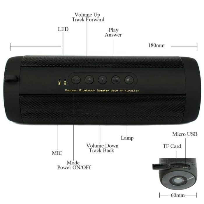 Mit integriertem Mikrofon, LED und Aufhängehaken, unterstützt Freisprechanrufe und TF-Karte, Bluetooth-Entfernung: 10 m – Bild 7