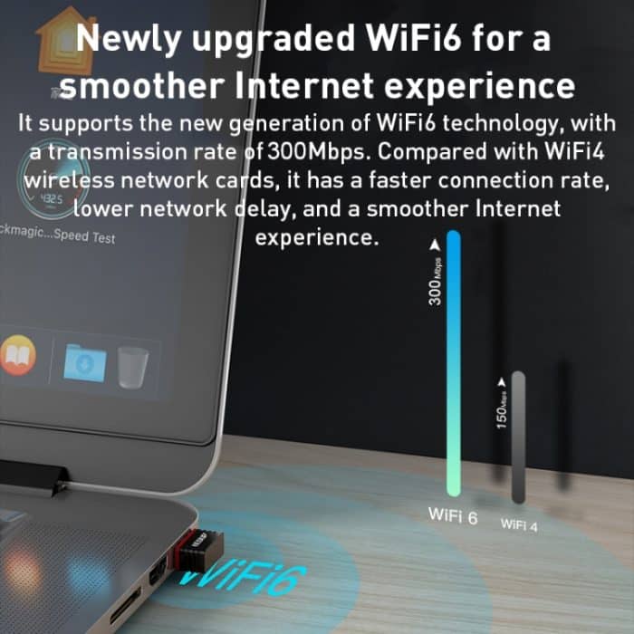 EP-A300 300 Mbit/s WiFi 6 USB-Netzwerkadapter mit kostenlosem Treiber – Bild 3