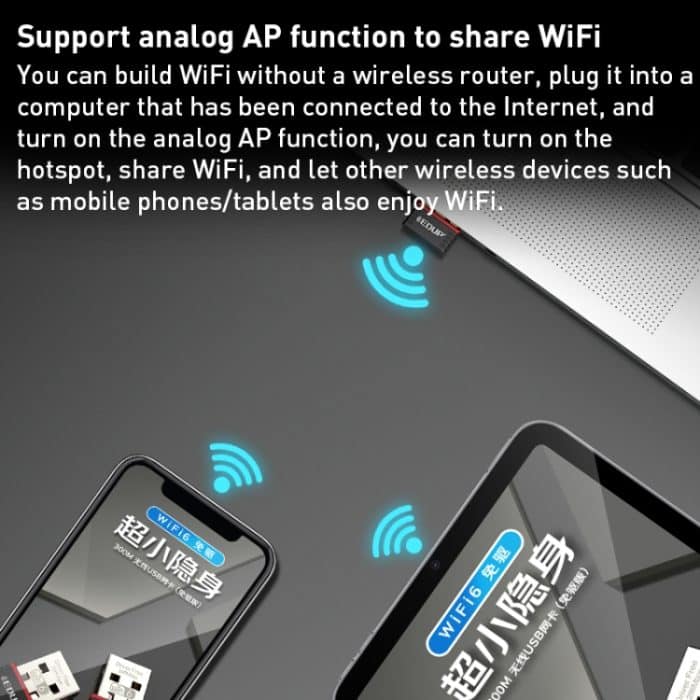 EP-A300 300 Mbit/s WiFi 6 USB-Netzwerkadapter mit kostenlosem Treiber – Bild 6