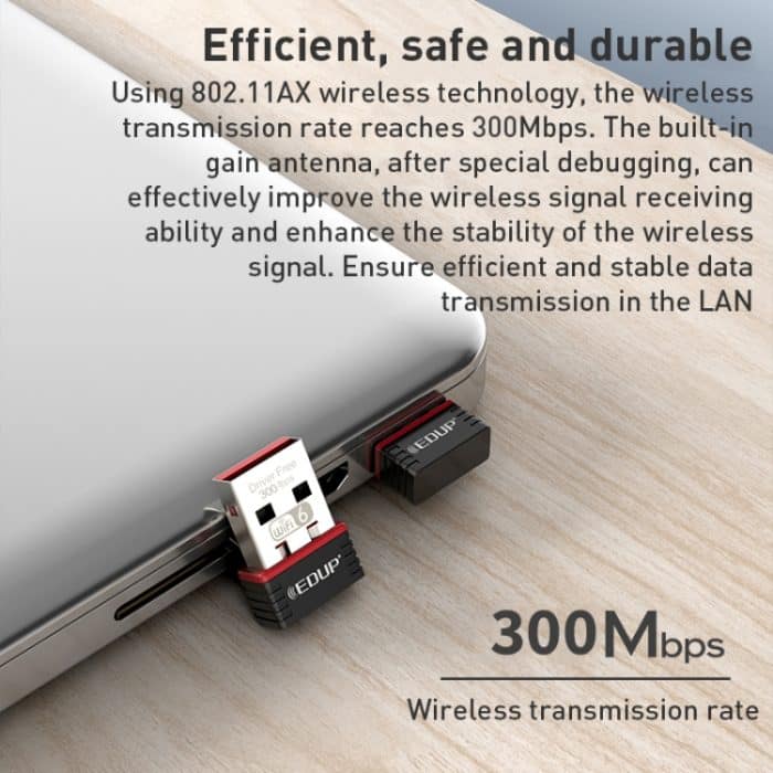 EP-A300 300 Mbit/s WiFi 6 USB-Netzwerkadapter mit kostenlosem Treiber – Bild 7