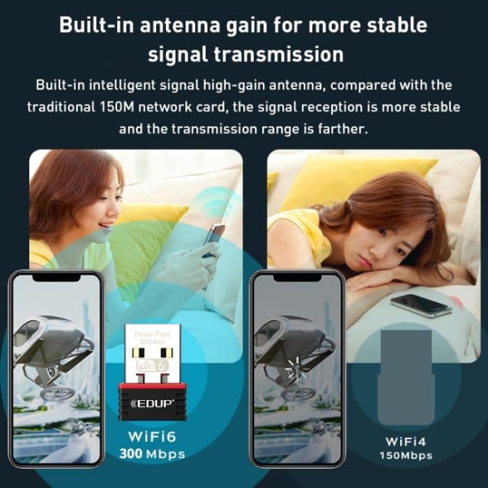 EP-A300 300 Mbit/s WiFi 6 USB-Netzwerkadapter mit kostenlosem Treiber – Bild 8