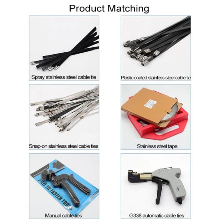 100 PCS 4.6x450mm Edelstahl-Metallkabelbinder Tie Zip-Verpackung Auspuff-Hitze Straps Saugrohr – Bild 6