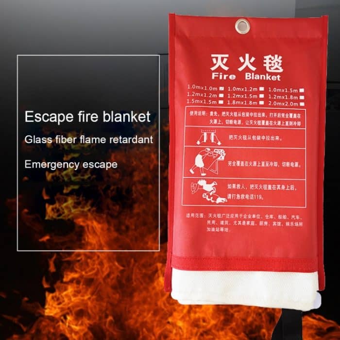 Emergency Survival Fire Blanket Shelter Sicherheitsschutz Feuerlöscher Zelt, Größe: 1,5 × 1,5 m – Bild 6