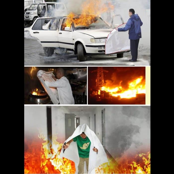 Emergency Survival Fire Blanket Shelter Sicherheitsschutz Feuerlöscher Zelt, Größe: 1,5 × 1,5 m – Bild 8