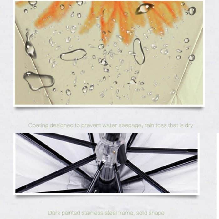 Kreative Mode dreifach faul Katzenmuster Silberband Anti Ultraviolett Sonnenschirm Regenschirm – Bild 5