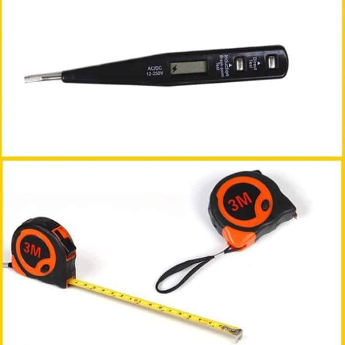 9 in 1 Werkzeugsatz Allgemeiner Haushaltshandwerkzeugsatz mit Werkzeugkasten-Aufbewahrungskoffer – Bild 5