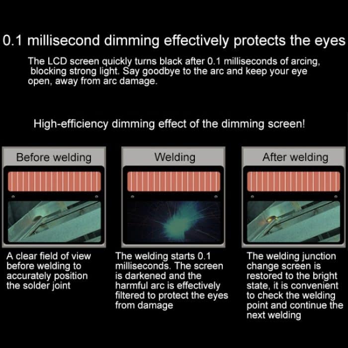 Solar Automatische Variable Licht Elektrische Schweißschutzmaske Schweißhelm, Welding Helmet(Gold), Welding Helmet(Blue), Welding Helmet(Red), Welding Helmet(Silver) – Bild 9