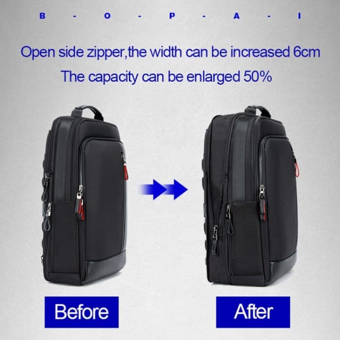 Bopai 751-006641 Business-Mode-Laptop-Rucksack mit großer Kapazität, atmungsaktiv, mit externer USB-Schnittstelle, Größe: 30 x 15 x 44 cm, 751-006641 – Bild 12