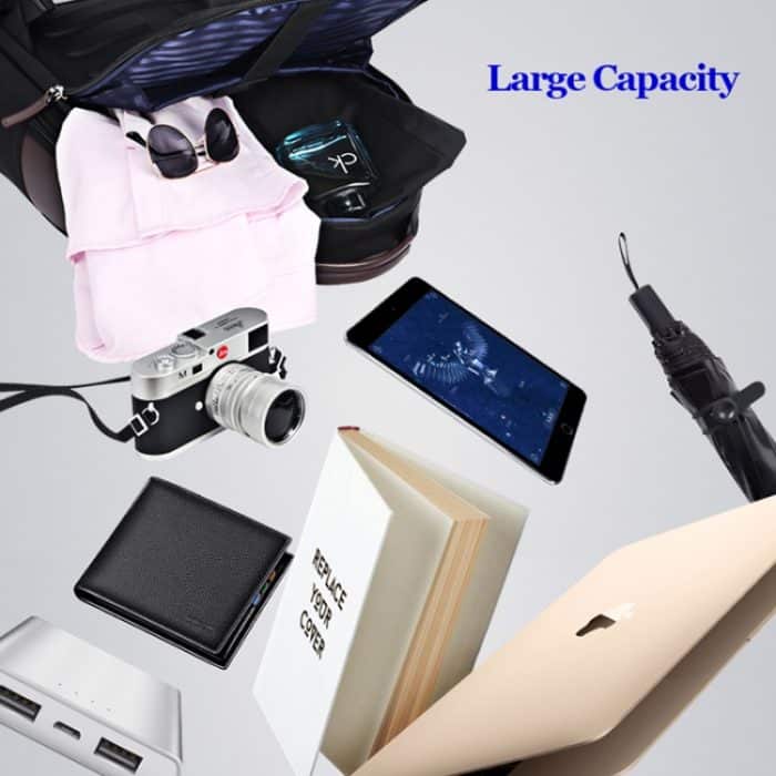 Bopai 751-007291 Business Anti-Diebstahl-wasserdichte Doppel-Umhängetasche mit großem Fassungsvermögen und USB-Ladeanschluss, Größe: 34 x 19 x 43,5 cm, 751-007291 – Bild 11