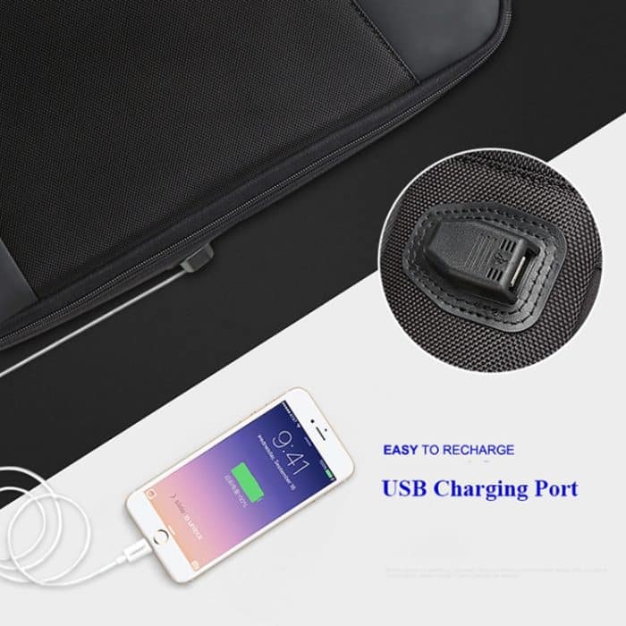 Bopai 851-009911 Business Anti-Diebstahl-wasserdichte Doppel-Umhängetasche mit großem Fassungsvermögen und USB-Ladeanschluss, Größe: 30,5 x 13 x 45 cm, 851-009911 – Bild 12