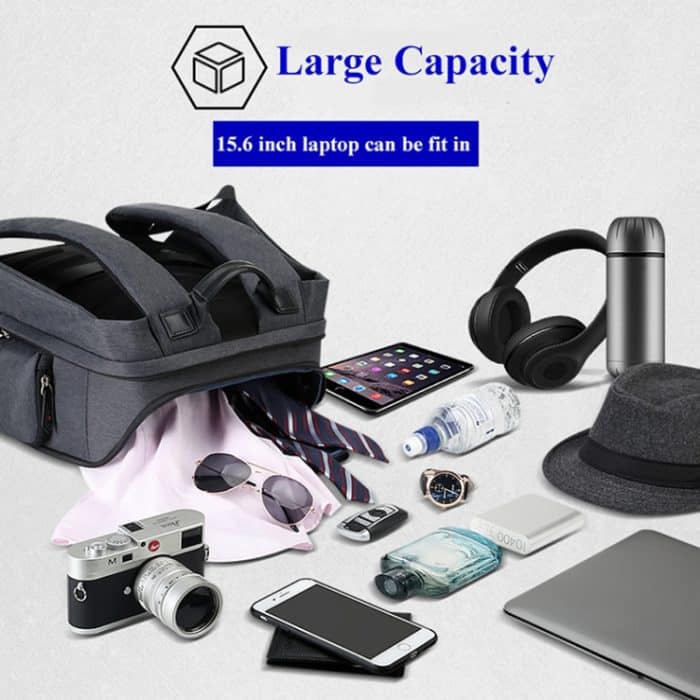 Bopai 851-010128 Business Anti-Diebstahl-wasserdichte Doppel-Umhängetasche mit großem Fassungsvermögen und USB-Ladeanschluss, Größe: 34 x 19 x 43 cm, 851-010128 – Bild 12