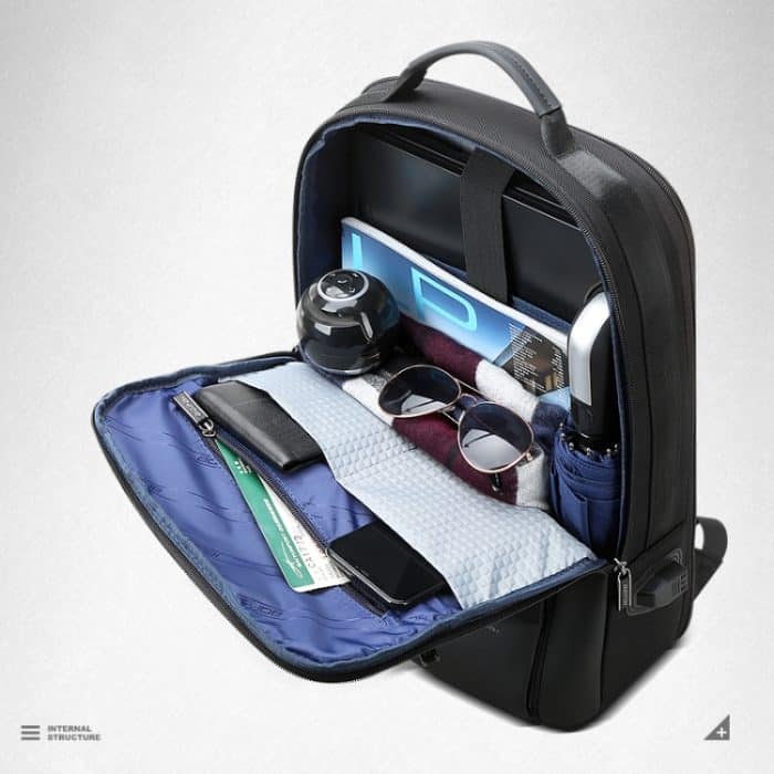 Bopai 61-07311 Diebstahlsicherer, wasserdichter Rucksack für Laptops und Tablets mit großem Fassungsvermögen für 15,6 Zoll und darunter, externer USB-Ladeanschluss, 61-07311 – Bild 11