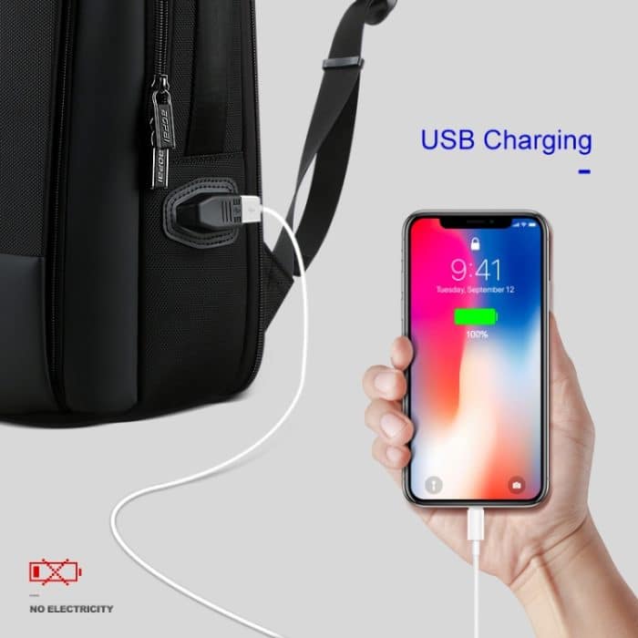 Bopai 61-07311 Diebstahlsicherer, wasserdichter Rucksack für Laptops und Tablets mit großem Fassungsvermögen für 15,6 Zoll und darunter, externer USB-Ladeanschluss, 61-07311 – Bild 12