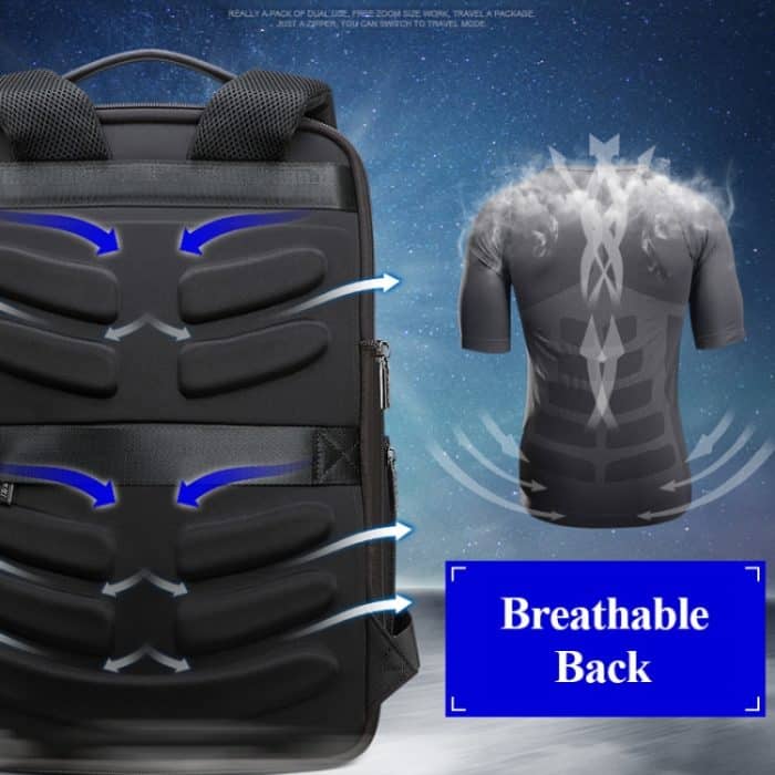 Bopai 61-07311 Diebstahlsicherer, wasserdichter Rucksack für Laptops und Tablets mit großem Fassungsvermögen für 15,6 Zoll und darunter, externer USB-Ladeanschluss, 61-07311 – Bild 14