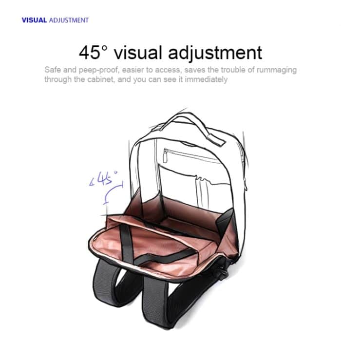 Bopai 751-006431 Business wasserdichte, diebstahlsichere Doppel-Umhängetasche mit großem Fassungsvermögen und USB-Ladeanschluss, Größe: 27 x 16,5 x 40 cm, 751-006431 – Bild 7