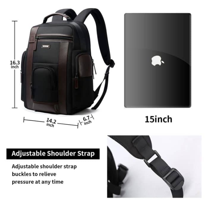 Bopai 851-008821 Atmungsaktive, wasserdichte und diebstahlsichere Outdoor-Doppelschultertasche mit großem Fassungsvermögen und USB-Ladeanschluss, Größe: 36 x 17 x 41,5 cm, 851-008821 – Bild 9