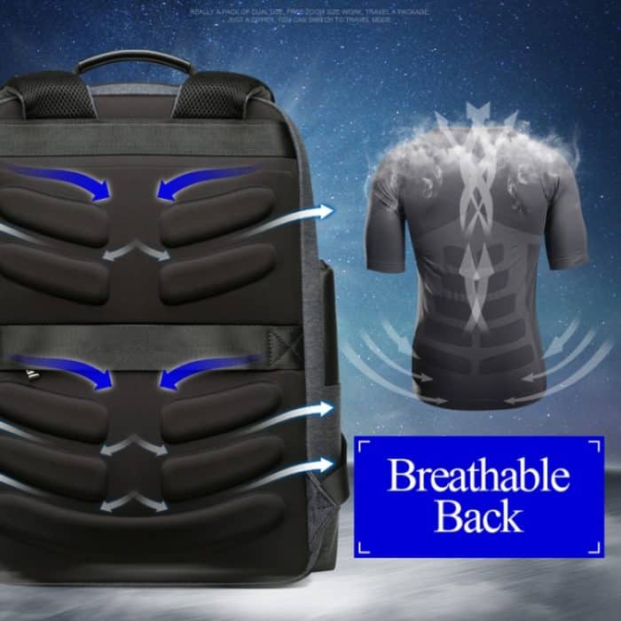 Bopai 851-014318 Modische, atmungsaktive, wasserdichte, diebstahlsichere, dreilagige Doppel-Umhängetasche mit großem Fassungsvermögen für den Außenbereich, mit USB-Ladeanschluss, Größe: 31 x 17 x 44 cm, 851-014318 – Bild 14