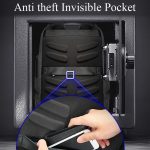 Bopai 851-014318 Modische, atmungsaktive, wasserdichte, diebstahlsichere, dreilagige Doppel-Umhängetasche mit großem Fassungsvermögen für den Außenbereich, mit USB-Ladeanschluss, Größe: 31 x 17 x 44 cm, 851-014318 – Bild 15