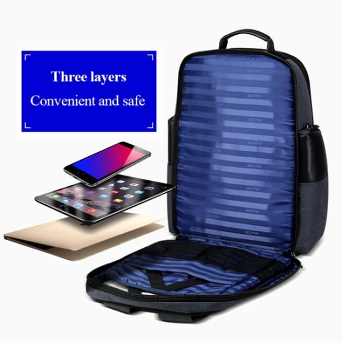 Bopai 851-014318 Modische, atmungsaktive, wasserdichte, diebstahlsichere, dreilagige Doppel-Umhängetasche mit großem Fassungsvermögen für den Außenbereich, mit USB-Ladeanschluss, Größe: 31 x 17 x 44 cm, 851-014318 – Bild 5