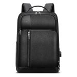 Bopai 851-036611 Atmungsaktiver Herren-Business-Rucksack aus genarbtem Leder mit großem Fassungsvermögen, Größe: 30 x 12 x 43 cm, 851-036611 – Bild 2