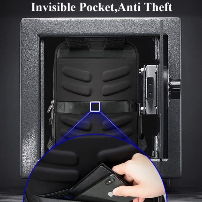 Bopai 851-036611 Atmungsaktiver Herren-Business-Rucksack aus genarbtem Leder mit großem Fassungsvermögen, Größe: 30 x 12 x 43 cm, 851-036611 – Bild 13