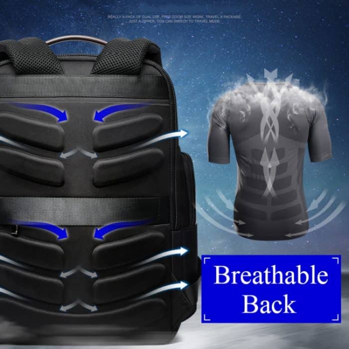 Bopai 751-007301 Business Anti-Diebstahl-wasserdichte Doppel-Umhängetasche mit großem Fassungsvermögen und USB-Ladeanschluss, Größe: 28 x 19 x 42 cm – Bild 14