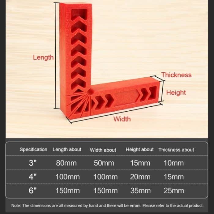 4 Zoll Kunststoff 90 Grad Holzbearbeitung Hilfspositionierer Vierkantlineal Befestigungswerkzeug – Bild 5