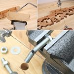 U-förmige Bügelsäge mit Klingen für Metall / Holz / Kunststoffrohr / Draht DIY Handwerkzeug Tragbare Holzbearbeitungssäge, Breite: 105 mm – Bild 6