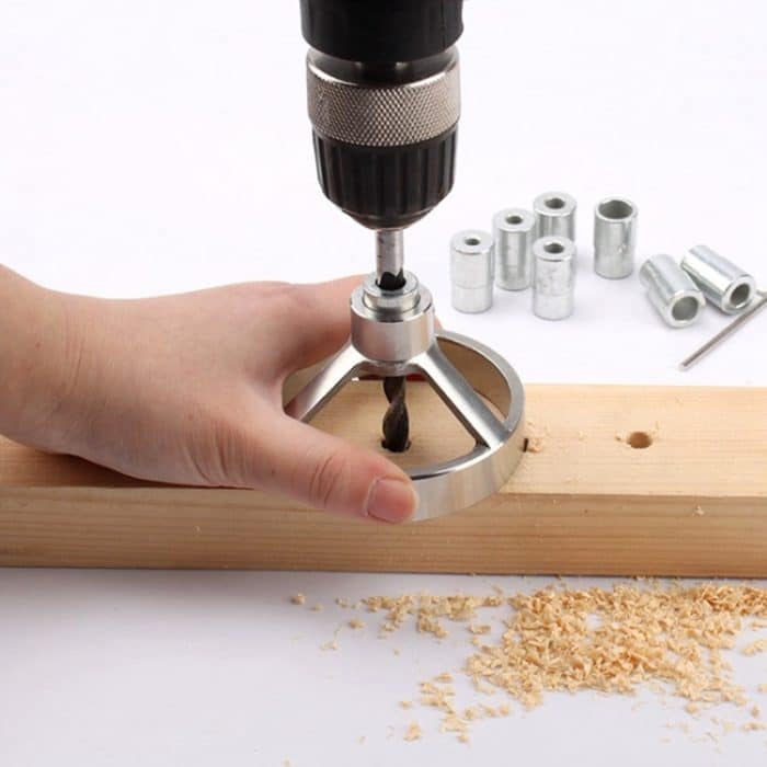 8-in-1-Bohrführung Vertikale Taschenlochlehre 5/6/7/8/9/10/12 mm Bohrerlochsuche Edelstahl-Holzbearbeitungslehre – Bild 5