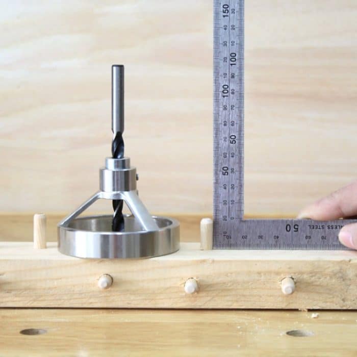 9 in 1 Bohrführung Vertikale Taschenlochlehre 5/6/7/8/9/10/12 mm Bohrerlochsuche Edelstahl-Holzbearbeitungslehre – Bild 6