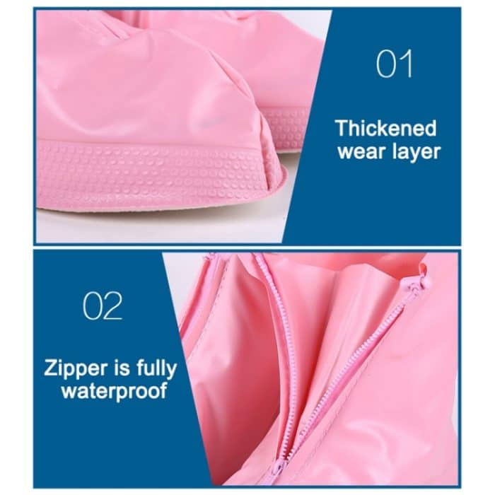 Mode Kinder PVC rutschfeste wasserdichte Schuhüberzug mit dicken Sohlen Größe: M, Size: M – Bild 4