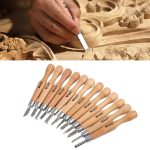 WLXY 12 PCS / Set Holzschnitzmeißel Messer Grundlegender Holzschnitt Handgefertigte Stempel Handwerkzeuge