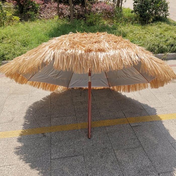 Beach Holiday Shade Imitation Straw Umbrella, Spezifikation: 1,8 m (Kaffee) – Bild 1