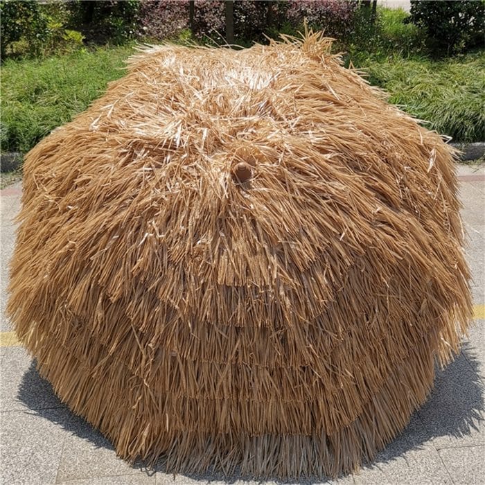 Beach Holiday Shade Imitation Straw Umbrella, Spezifikation: 1,8 m (Kaffee) – Bild 2