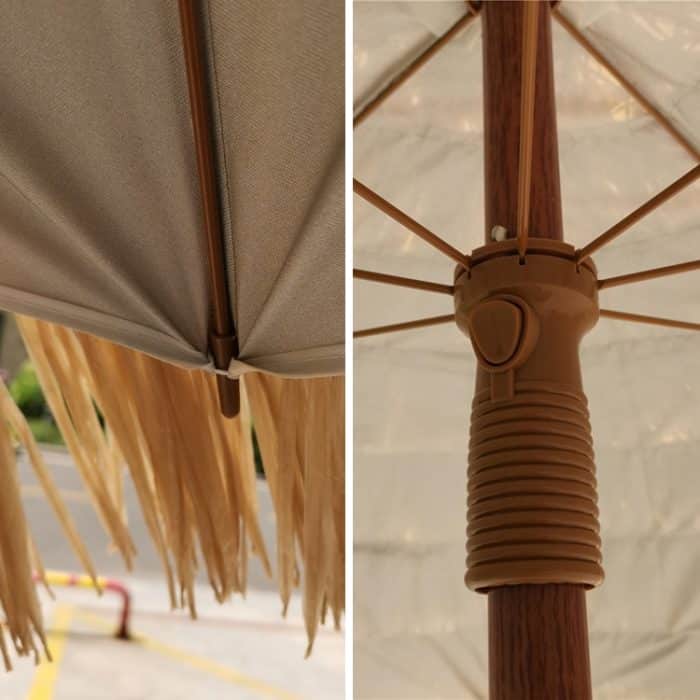 Beach Holiday Shade Imitation Straw Umbrella, Spezifikation: 1,8 m (Kaffee) – Bild 4