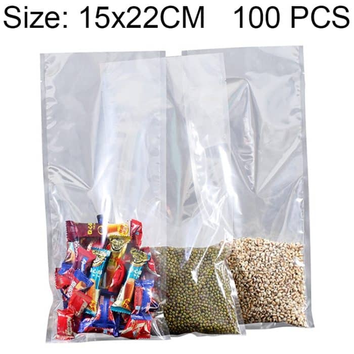100 PCS Lebensmittel-Vakuumverpackung Transparente Plastiktüte Nylon-Aufbewahrungstasche, Größe: 15 cm x 22 cm – Bild 1