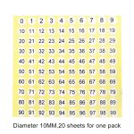 20 PCS runde Form Nummer Aufkleber Schuhgröße Etikett, Nummer 0-99 – Bild 2