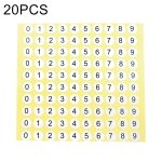 20 PCS runde Form Nummer Aufkleber Schuhgröße Etikett, Nummer 0-9